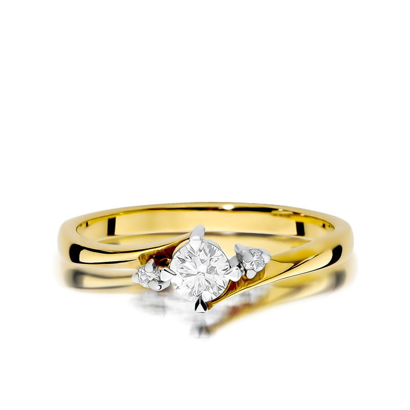Zásnubní prsten s diamanty NOBLE ryzost 585