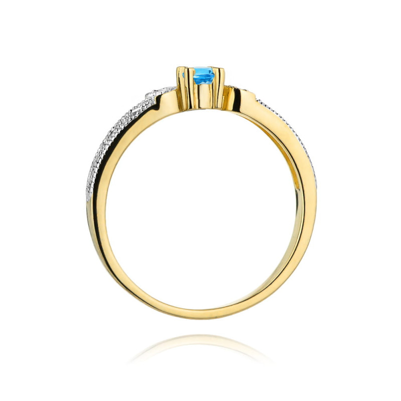 Topazový prsten 0,15ct briliant 0,03ct BE W-411W TOP ornamentální Au 585 BRYL
