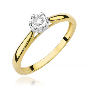 Zásnubní prsten solitaire s diamantem 585 - iSezam.cz
