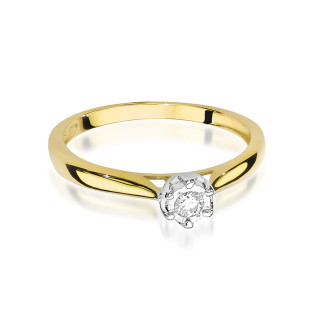 Zásnubní prsten solitaire s diamantem 585 - iSezam.cz