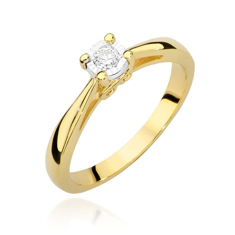 Zásnubní prsten s diamantem solitaire ryzost 585 - iSezam.cz