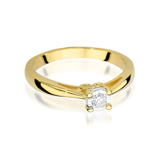 Zásnubní prsten s diamantem solitaire ryzost 585 - iSezam.cz