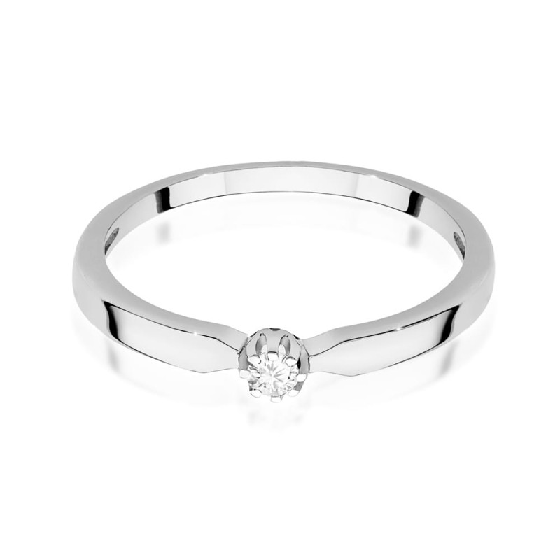 Zásnubní prsten SOLITER s diamanty bílé zlato ryzost 585