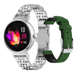 Smartwatch Rubicon RNCF21 Srebrny AMOLED + Zielony Pasek - JubilerSezam.pl