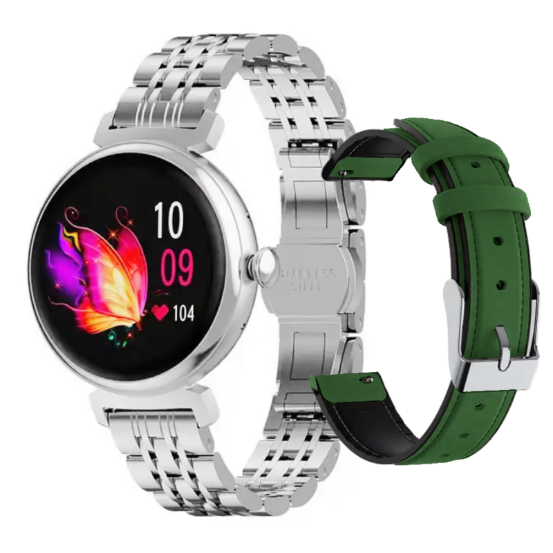 Smartwatch Rubicon RNCF21 Srebrny AMOLED + Zielony Pasek - JubilerSezam.pl