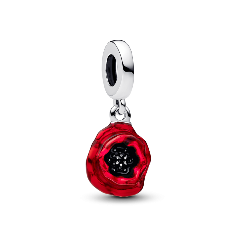 Charm přívěsek Pandora Rudý květ 793917C01