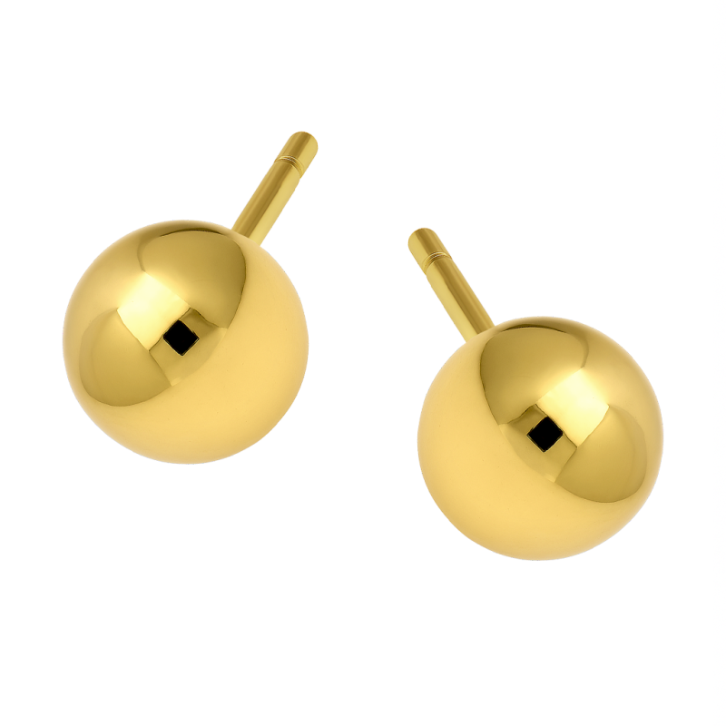 Złote kolczyki kulki 6mm pr. 585 - JubilerSezam.pl