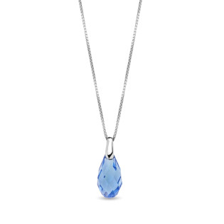 Stříbrný náhrdelník Spark Briolette Ice Blue ryz. 925 - iSezam.cz