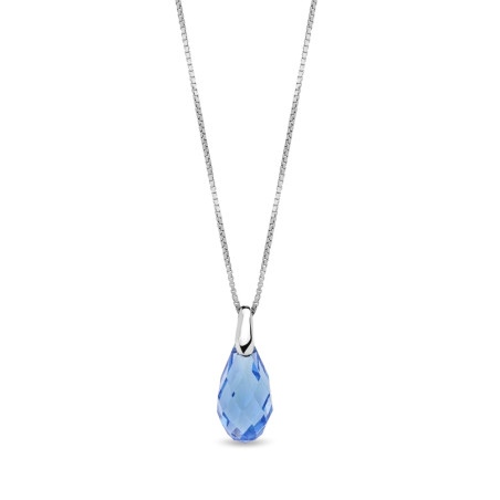 Srebrny Naszyjnik Spark Briolette Ice Blue pr. 925 - JubilerSezam.pl