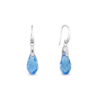 Stříbrné náušnice Spark Briolette Ice Blue ryz. 925 - iSezam.cz