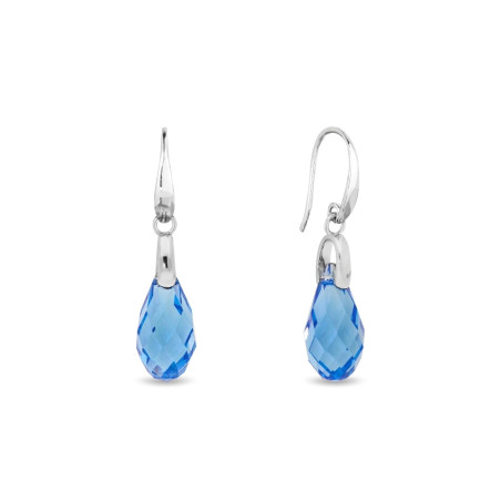 Srebrne Kolczyki Spark Briolette Ice Blue pr. 925 - JubilerSezam.pl