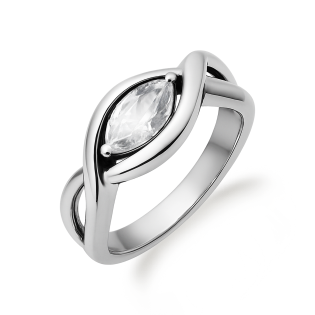 Stříbrný prsten slza se zirkonem - Elegantní design