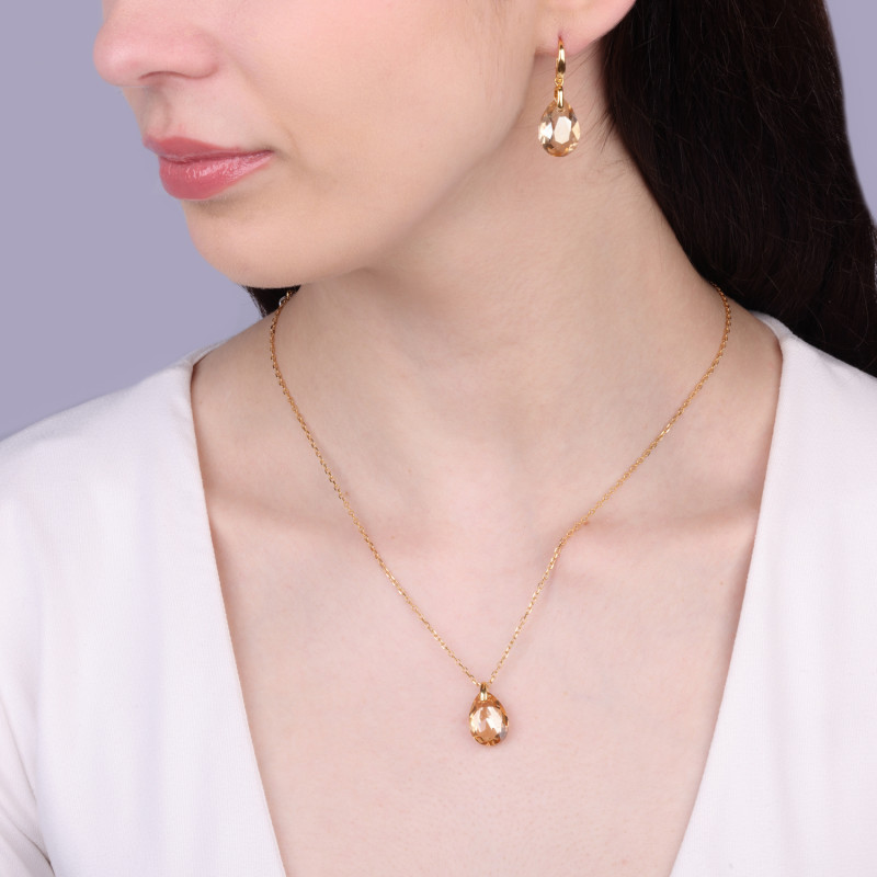 Náušnice SPARK Two Faces Gold KWG643316GS pozlacené stříbro 925