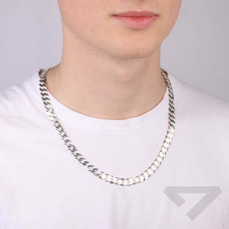 Pánský stříbrný rhodovaný řetízek vzor panceř ryzost 925