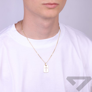 Pozlacený stříbrný přívěsek křížek | iSezam.cz