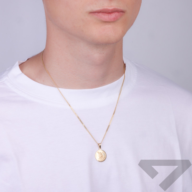 Zlatý medailonek Michael Archanděl v kruhu ryzost 585
