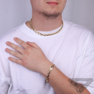 Zlatý náramek panceř s zirkony | iSezam.cz