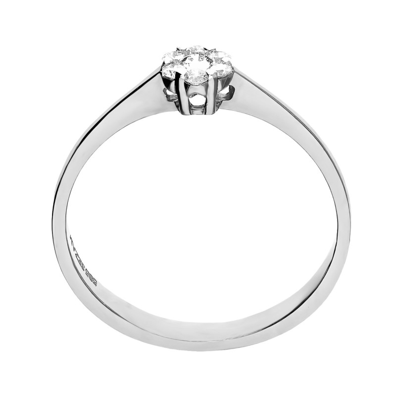 Zásnubní prsten z bílého zlata ANEMON s diamanty 0,11 ct