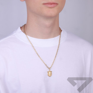 Zlatý medailon s křížkem na kruhové ozdobě ryzost 375 | iSezam.cz