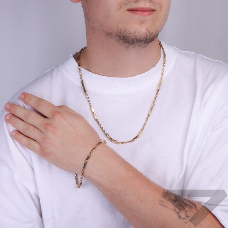 Zlatý náramek fantazie destičky s řetízkem rolo