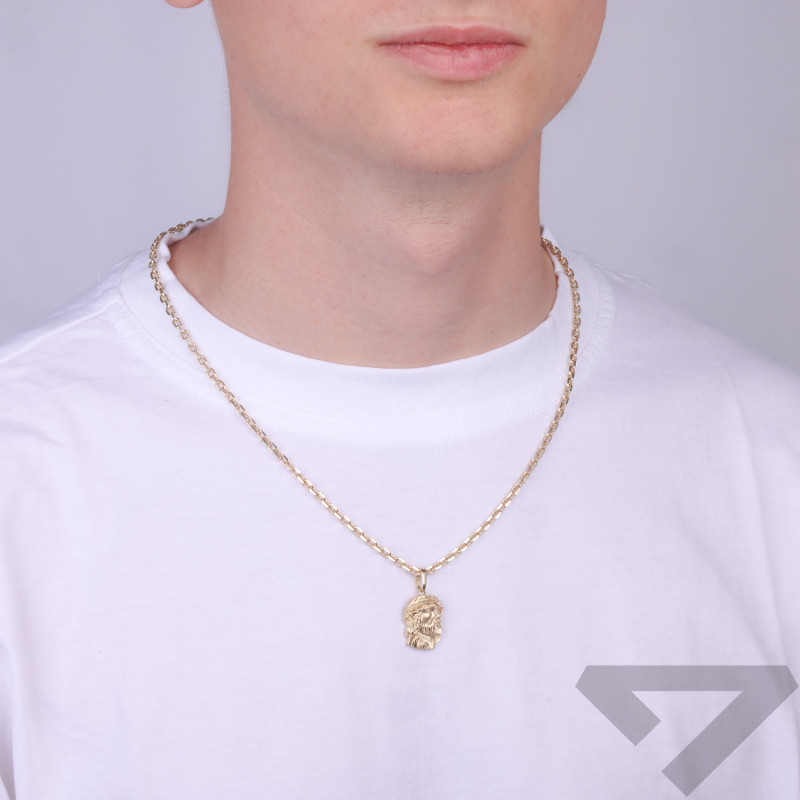 Zlatý medailonek hlava Pána Ježíše ryzost 375