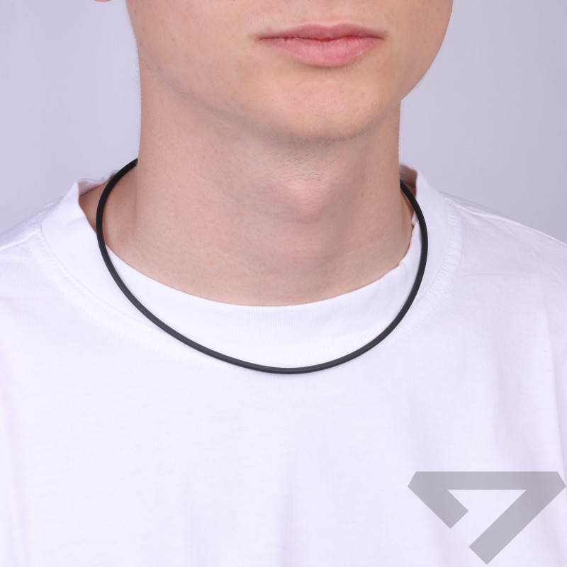 Kaučukový náhrdelník černý 3mm stříbrné zapínání