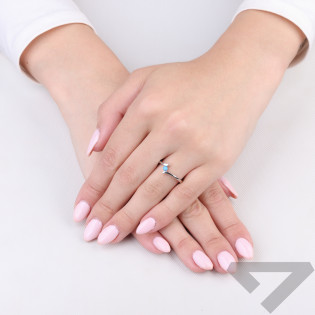Stříbrný prsten Mariage s modrým opálem | iSezam.cz