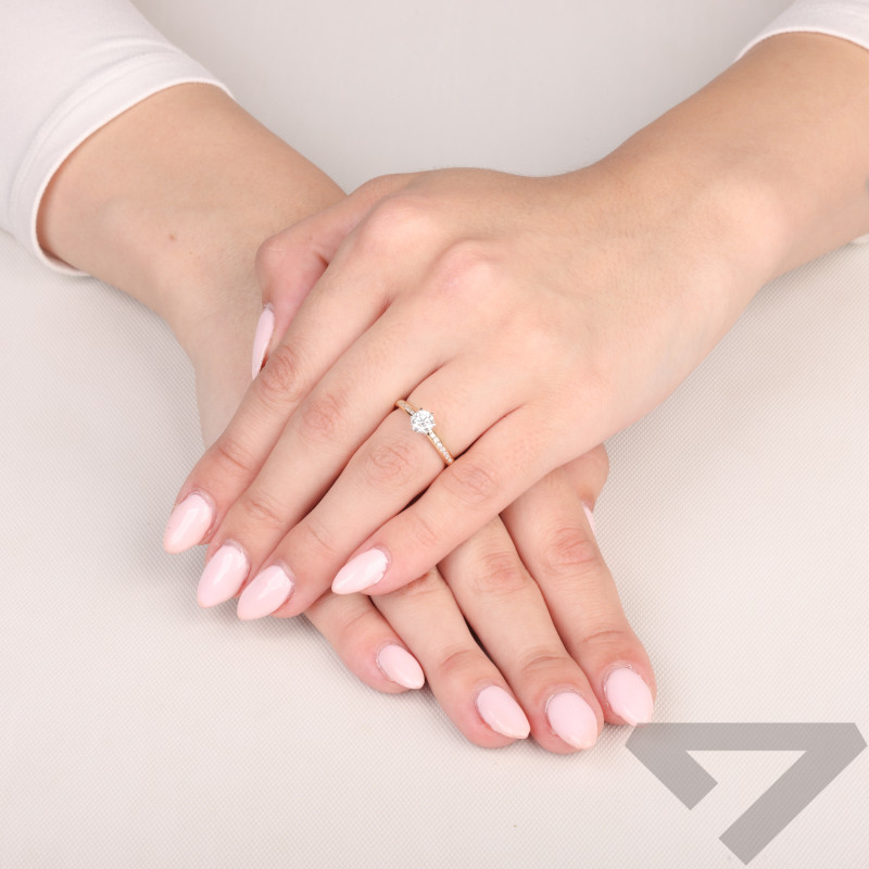 Zlatý prsten Soliter bis s laboratorními diamanty 0,71 ct