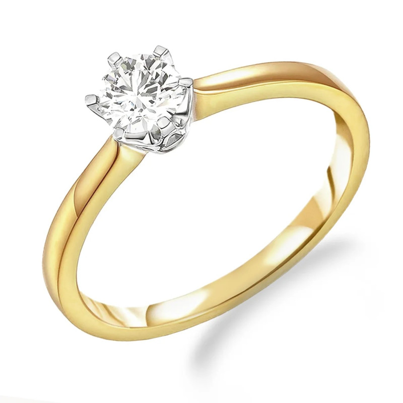 Zlatý zásnubní prsten Royal s laboratorním diamantem 0,5 ct | iSezam.cz