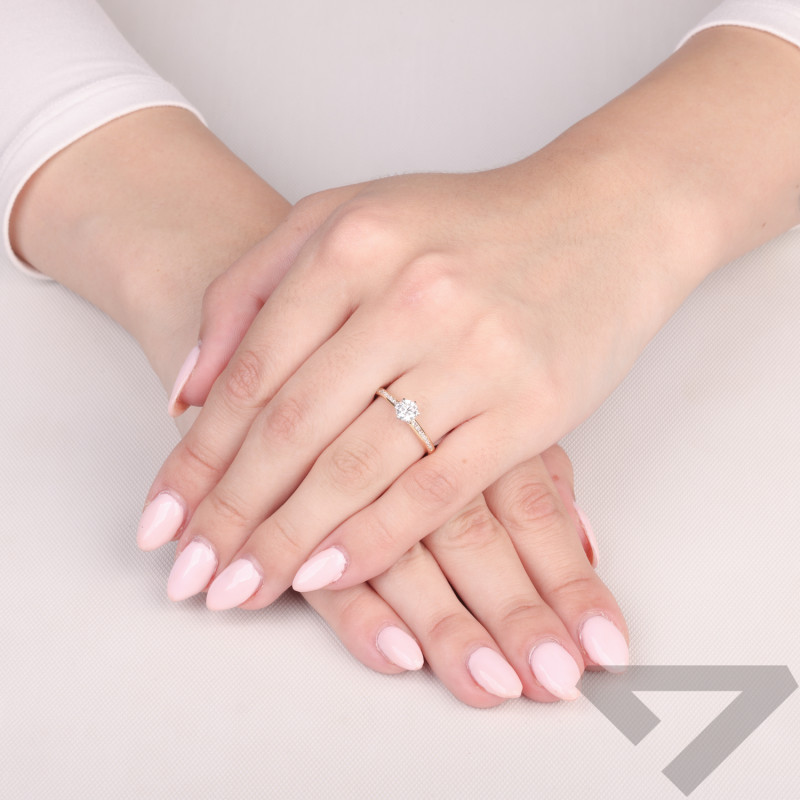 Zlatý prsten Soliter bis s laboratorními diamanty 0,68 ct