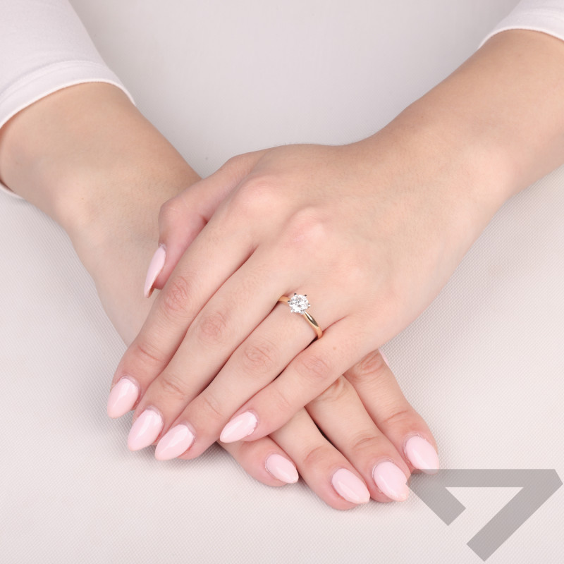 Zlatý prsten s laboratorním diamantem 1,03 ct