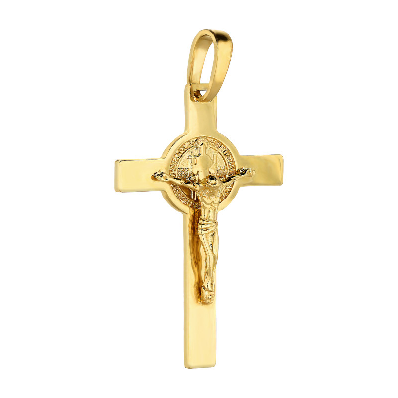 Zlatý křížek sv. Benedikta ryzost 585 - Symbol víry - iSezam.cz