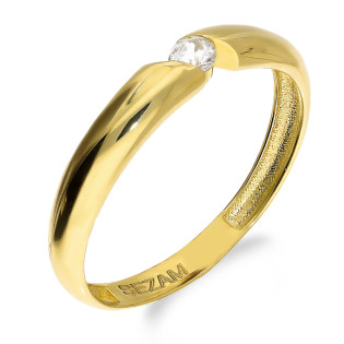 Zlatý prsten s bílou zirkonií ryzost 585 Mariage - iSezam.cz