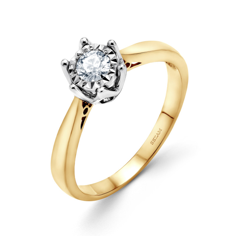 Pierścionek zaręczynowy z diamentem ROYAL 0,30ct RQ 152M-0,30-P próba 585