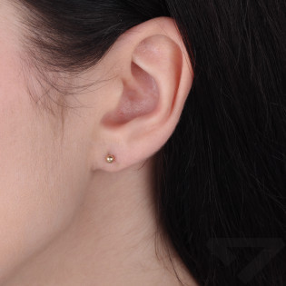 Zlaté náušnice kuličky 3mm ryzost 585 | iSezam.cz