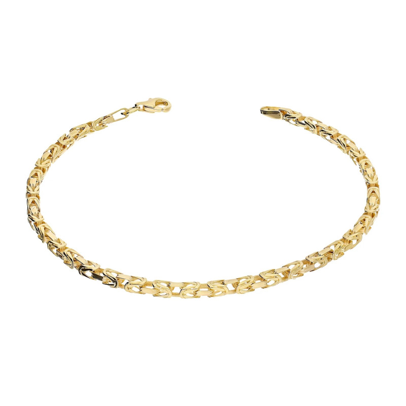 Zlatý náramek královský cop 3 mm