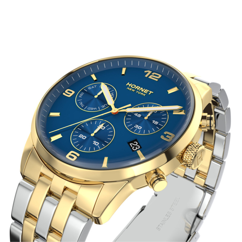 Hornet Performance Majestic — złoto-srebrny zegarek męski chronograf