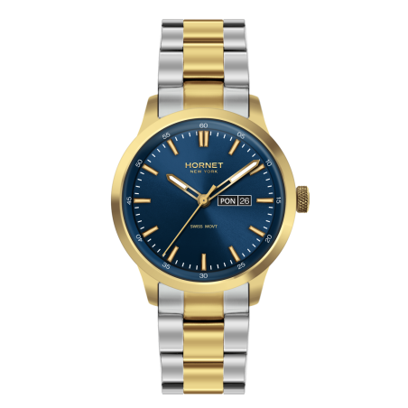 Hornet NYC Brighton — złoto-srebrny zegarek męski Swiss Movement
