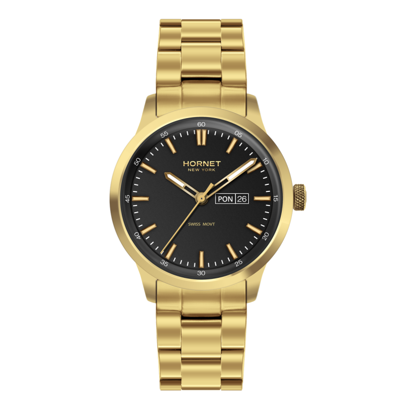Hornet NYC Rockaway — złoty zegarek męski Swiss Movement