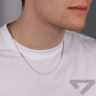 Łańcuszek stříbrný rhodiovaný vzor tiger eye 4 mm
