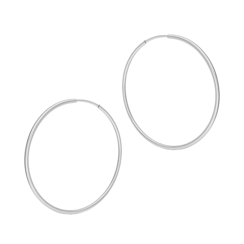 Stříbrné náušnice kruhy pantové 53mm | iSezam.cz