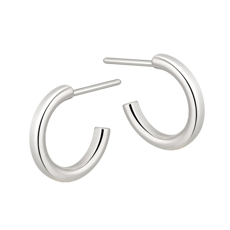 Stříbrné náušnice půlkroužky 8mm - Minimalistická elegance - iSezam.cz