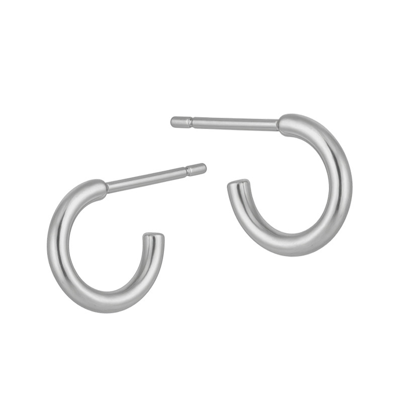 Stříbrné náušnice Půlkolečka 6mm - Klasická elegance - iSezam.cz