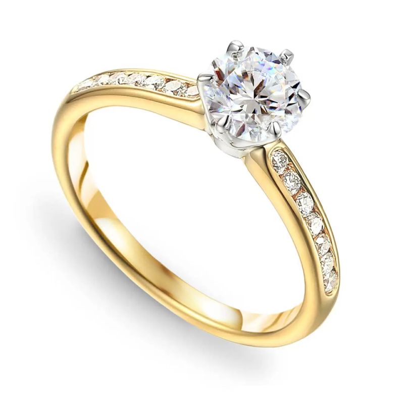 Zásnubní prsten ze zlata Soliter bis s laboratorními diamanty 0,67 ct