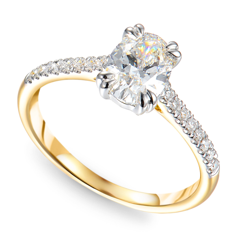 Zlatý prsten s diamanty 1,17 ct oválný brus | iSezam.cz