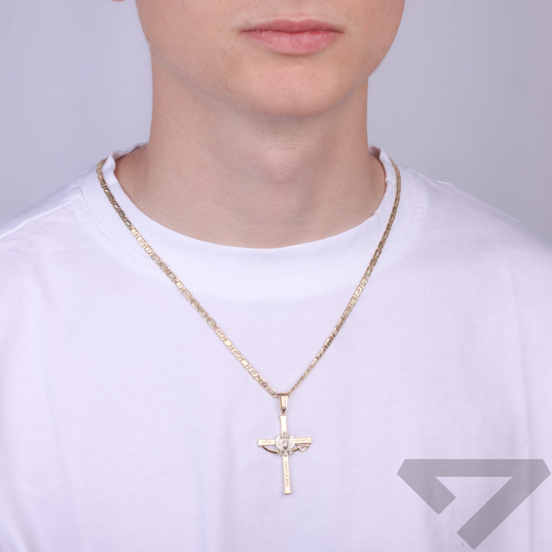 Zlatý řetízek vzor fantazie sponka s gravírováním