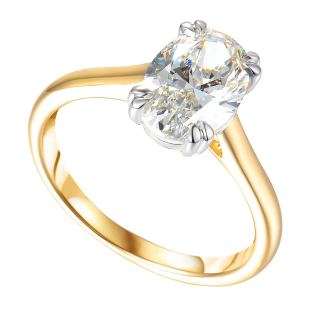 Zlatý prsten 2,06 ct F VVS2 oválný diamant | iSezam.cz