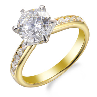 Zlatý prsten Soliter s laboratorními diamanty 2,39 ct | iSezam.cz