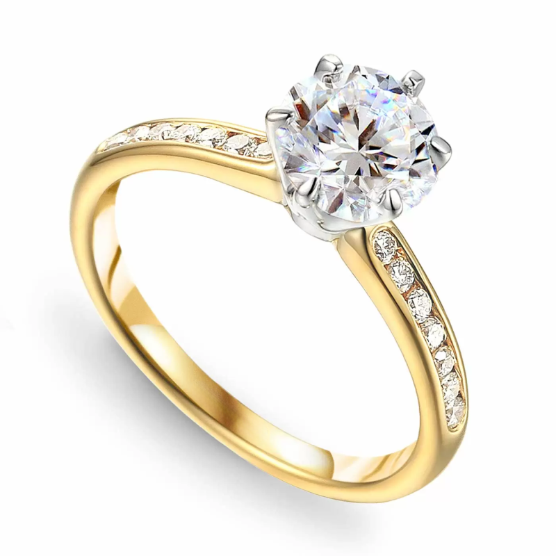 Zlatý prsten Soliter bis s laboratorními diamanty 1,36 ct