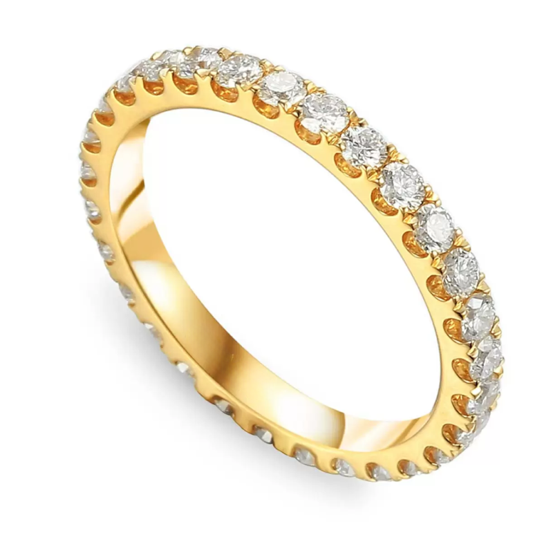 Objevte luxusní zlatý prsten s laboratorními diamanty 1,04 ct (barva H, čistota Si). Ideální volba pro etickou a moderní ženu. K